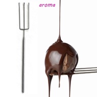 AROMA Cheese Fondue Fork, Irregular Shaped Rustproof Chocolate Dipping Fork, Bakeware Accessories Stainless Steel Long Handle Silver Chocolate Dipping Tool Honey