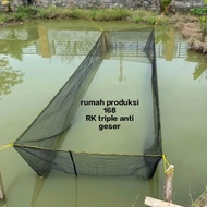Fish cage net 7.5m x 1.5m x 1. floating net cage fish pond fish net