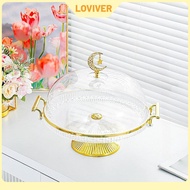 Footed Cake Stand Display Tray with Cover Pastry Display Serving Platter Multifunctional Cake Plate 