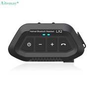 Aitemay LX2 Bluetooth 5.0 Motorcycle Helmet Wireless Headphone Noise Canceling IP65 Waterproof Suppo