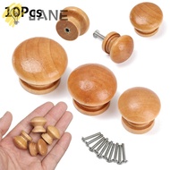 JANE 10pcs Cabinet Pulls  Cupboard Dresser Wardrobe Pulls Round Shape Cabinet Natural Wooden