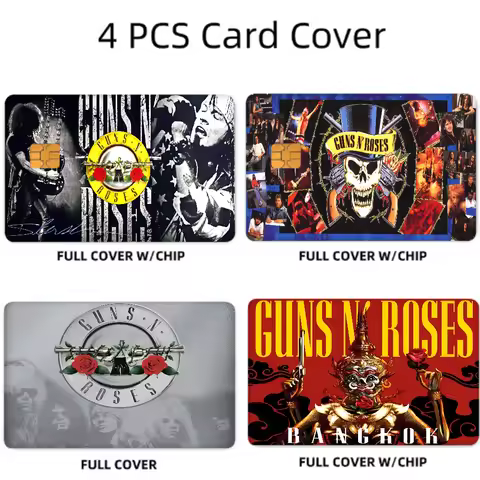 G-Guns N R-Roses Rock Music Anime Front Cover Film Sticker Skin For Credit Debit Card Small Large Ch