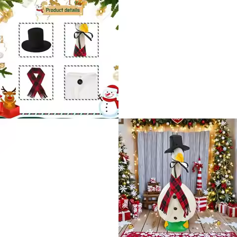 Porch Geese Holiday Outfit 23Inch Lawn Yard Geese Christmas Costume Decoration