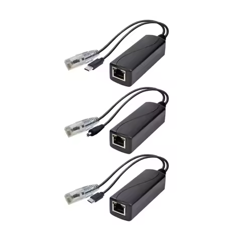 Durable Gigabit PoE Splitter Active PoE Splitter 48V to 5V 1000m Power Over Ethernets TYPE-C / DC552