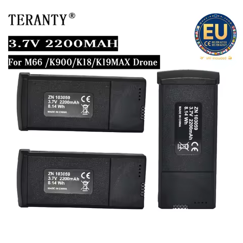 1-3PCS 3.7V 2200mAh Lipo Battery For K18MAX K900 Max K19MAX M66 Professional Dron FPV Quadcopter Bat