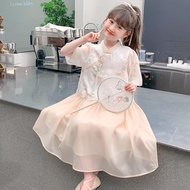 TW Girls Dress Summer Dress 2024 New Style Girls Summer Chinese Style Chinese Style Hanfu Skirt Chil