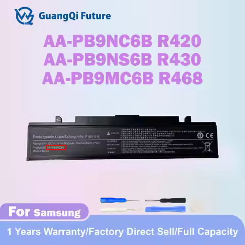 AA-PB9NC6B Laptop Battery 4400mAh 11.1V Replacement For Samsung AA-PL9NC2B NP-RV509-A06IN R420 R430 
