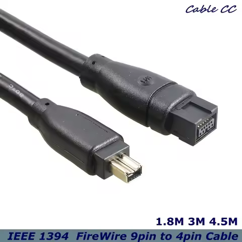 FireWire 800-1394 400 9-4 9-pin to 4-pin connector cable IEEE 1394B 1.8m 6FT black 3m 4.5m for digit