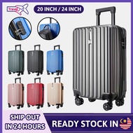 ABS PC PLAIN TRAVEL LUGGAGE SETS WITH HANGER SUITCASES CABIN LIGHTWEIGHT LUGGAGE 20 INCH / 24 INCH