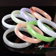 Glass imitation jade bangles bracelets for women Chinese auspicious hand bracelet fashion jewelry ac