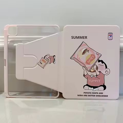 Crayon Shin-chan For IPad 10th Generation Case Cartoon 360° Rotating Case for IPad 7/8/9th 10.2in Pr