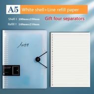 Notebook A5/B5/A4 Refillable Binder Cover Notebook Loose Leaf 60 sheets Binder Notebook Refill
