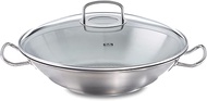 Fissler USA original profi-collection Stainless Steel Wok with Lid, 14 in, Silver