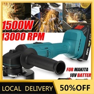 1500W Blue Electric Cordless Angle Grinder With 98VF Li-ion Battery Cutting Grinding Machine Tool