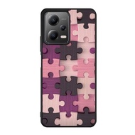 Case Casing Poco X5 X3 M5 M4 M3 F5 F4 F3 F2 F1 C40 Pro 5G GT Pink Wood Puzzle AE0283 Hardcase S5