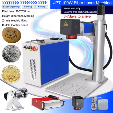 US Stock 100W 2.5D Ezcad3 JPT MOPA 100W Fiber Laser Engraver 60W MOPA Fiber Laser Marking Machine Re