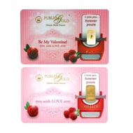 Public Gold PG Gold Bar (1 Gram) (Au 999.9) 24K - Valentine / Love Edition