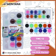 Montana Watercolor 12 Colors / Montana TWC-12 Watercolor Cake