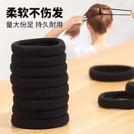 【ks1512.my】 耐用高颜值高弹力黑色头绳发圈可爱皮筋风皮筋加厚马尾Durable high-value and high-elasticity black hair rope hair rin