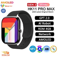 2025 HK11 Pro Max SmartWatch AMOLED 4GB Network AI Robot NFC Compass Local Album Music Men Women Cha