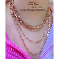 ready stok Kalung emas asli paper klip Rose gold 212