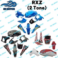 (Sticker Tanam) OEM Yamaha RXZ MILI (2 Tone) Body Cover Set Kaver Set Blue Grey Black White Red Biru