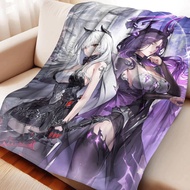 duet night abyss  Flannel Blanket Practical Warm Soft Comfortable Nap Camping Sofa Bedroom Decor