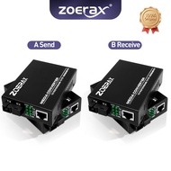 ZoeRax Gigabit Fiber Media Converter RJ45 to Fiber SC Single Mode for CCTV IP Camera Router