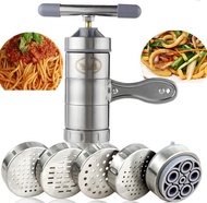 Noodle Maker Manual Press Machine Pasta Spaghetti Fruit Juicer Stainless Steel - 5 Noodle Mould