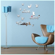 Live &amp; Butterfly Acrylic 3D Wall Mirror Stickers Small Art Deco Mural DIY Modern Home Decorations, Self-adhesive Backing Suitable For Living Room, Bedroom, Bathroom