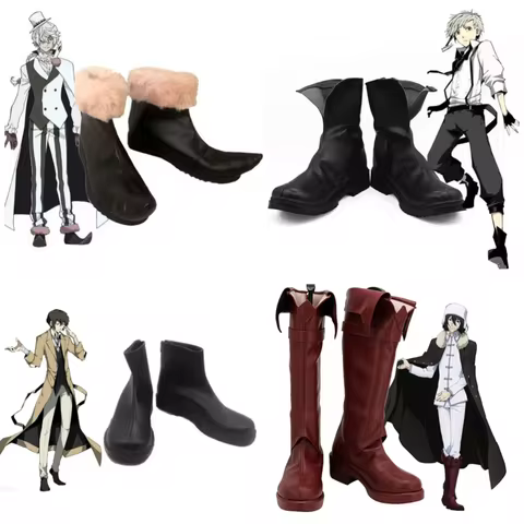 Bungo Stray Dogs Saison 4 Cosplay Shoes Nikolai Gogol,Fyodor Dostoevsky,Dazai Osamu ,Nakajima Atsush
