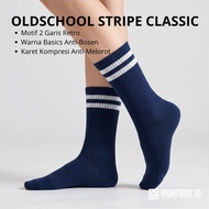RIGHTBOX Oldschool Striped Crew Socks - Men's Casual Retro Skater Crew Socks