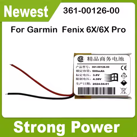 YDLBAT 361-00097-00 361-00086-12 361-00126-00 Watch Battery for Garmin Fenix 6 6X Pro 6S Pro Sapphir