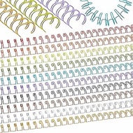 50 Pcs Metal Double Loop Binding Wires 9/16 Bulk Cinch Binding Wires Double Spiral Ring Coil 10 Colo