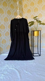 gamis kimono kancing panjang polos murah bahan rayon premium