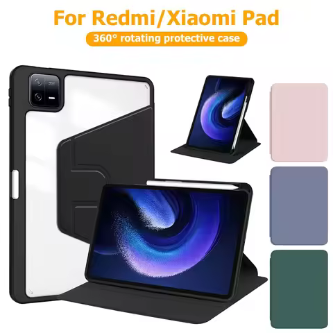 360° Rotation Protective Case For Xiaomi Pad 8 7 6 5 Pro 11.2In Stand Tablet Cover Redmi Pad 2 9.7 1