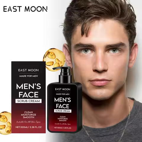 East Moon Men Face Oil Control Scrub Cream Remove Blackhead Grease Moisturize Nourish Soothing Skin 