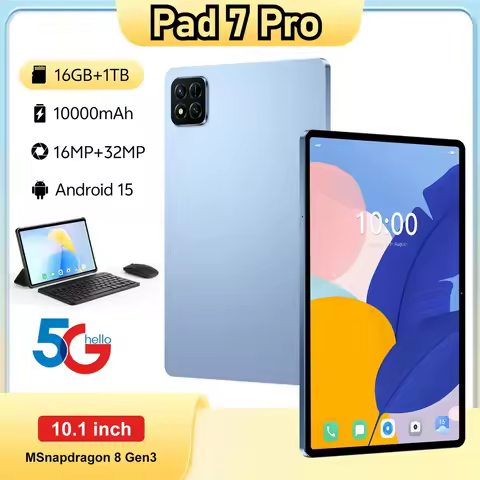 Upgraded Pad 7 Pro Global Version Tablet Android 15 Game Tab 22GB+2TB 10000mAh WiFi GPS 5G Dual SIM 