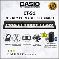 Casio CT-S1 76-key Portable Keyboard with X Stand and Headphone - Black (CTS1 / CT S1 / CTS1-76)