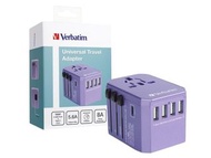 erbatim 5 Ports Universal Travel Adapter 通用旅行轉插 65829紫色 65686黑色 USB PD &amp; QC 3.0 USB 充電器
