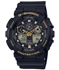 CASIO手錶專賣店G-SHOCK3D錶盤GA-100GBX-1A9黑金色粗獷風格全新公司貨附發票~GA-100