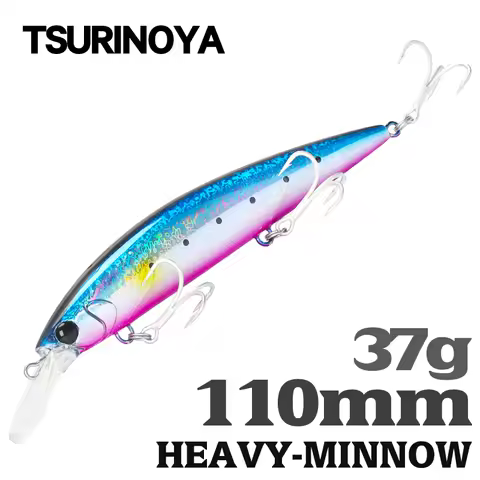 TSURINOYA 110mm 37g Heavy Weight Sea Fishing Lure Max 80m Ultra Long Casting Sinking Minnow WIZARD 1