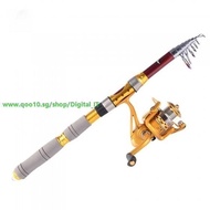 2.4M 7.87FT Portable Telescope Fishing Rod Travel Spinning Fishing Pole H10184