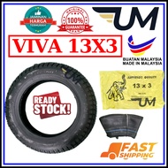 VIVA 300-8 13X3 TYRE 13-3 TAYAR 3.00-8 300X8 13.3 TIRE TYRES ORIGINAL TUBE TIUB WHEEL BARROW WHEELBA