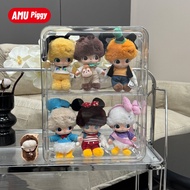 ชั้นวางของเล่นตุ๊กตา Disney Dimoo พลาสติกใส ชั้นวางของเล่นตุ๊กตาผ้าขนแกะ ชั้นวางของเล่นบลังกล่องไม่เ