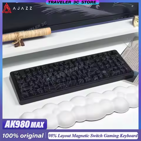 AJAZZ AK980 MAX 98% Layout Magnetic Switch Gaming Keyboard Hall Effect Switch RT 0.01mm 8kHz Polling