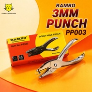 RAMBO 3mm Single Hole Puncher PP003 Metal Handheld Ticket Punch For Jewelry Tags ID Badge