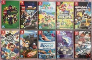 Switch: Lego DC super villains / Lego Marvel super heroes 2 / 動物森友會 / Mario bros.u deluxe / Overcooked 2 / Super mario party / Ring fit / Nintendo switch sports