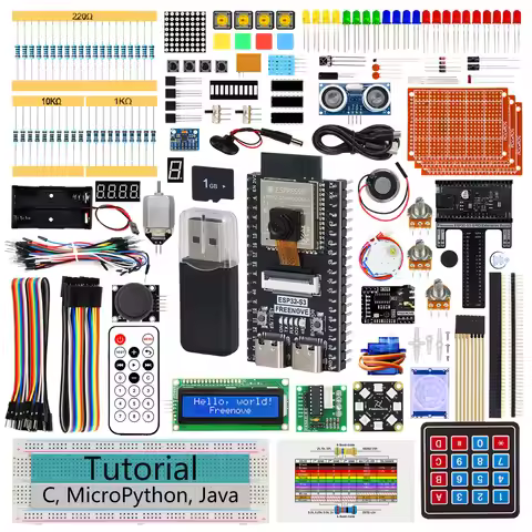 Freenove ESP32 ESP32-S3 Camera Ultimate Starter Kit, USB-OTG WiFi+BT, Python C Java, 828-Page Tutori