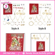 [Lovoski] Jewelry Advent Calendar Beauty Jewelry Gift Set 24 Days Christmas Calendar